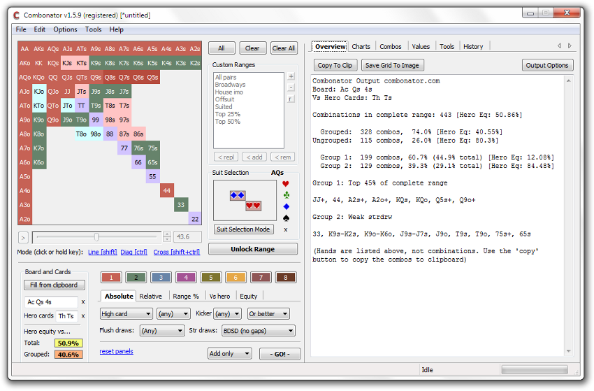 Poker combos calculator speed